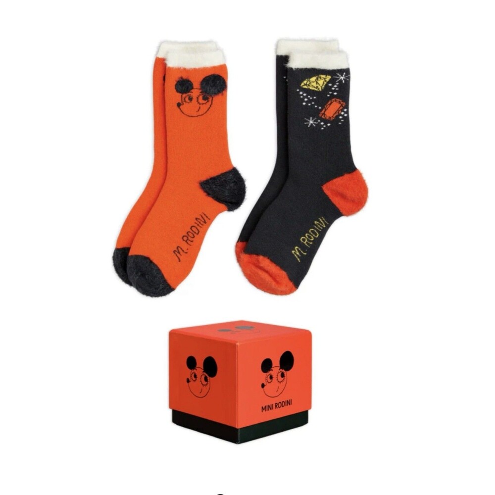 New Mini Rodini Ritzrats Terry Socks Gift Set 2 Pack Size 32/35 NWT
